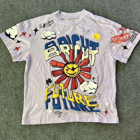 First Row Property Shirt Adult Small Puffy Graphic Print T-Shirt Bright Future - Picture 1 of 9